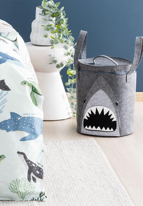 Linen House - Shark storage basket - charcoal