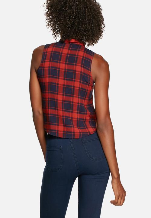 Glamorous - Check Sleeveless Top