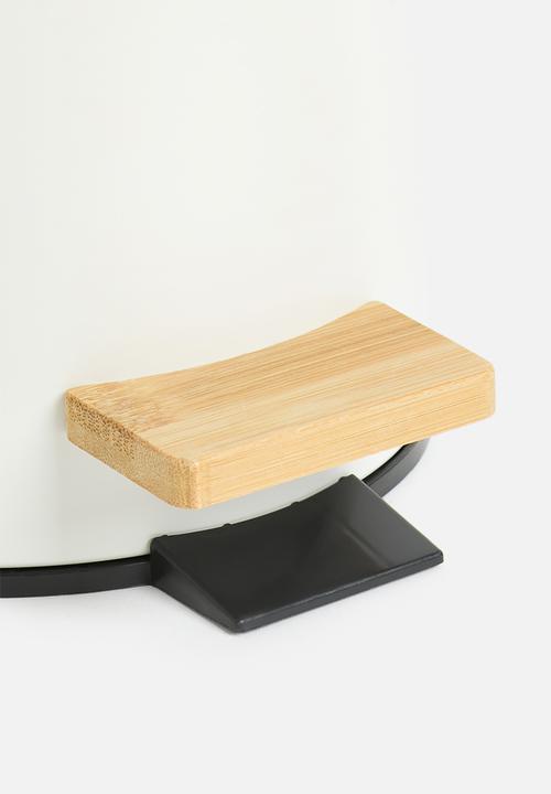 Bathroom Solutions - Bathroom multi pedal bin - white & natural