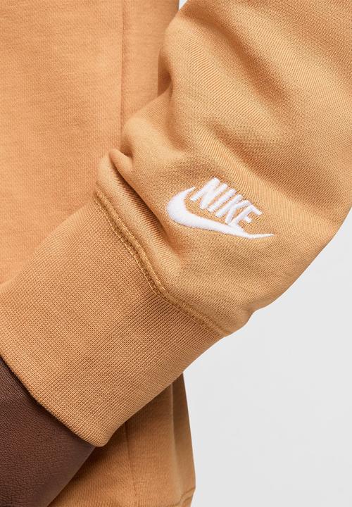 Nike - Nike Club Fleece Long-Sleeve Fleece Polo - flax/white