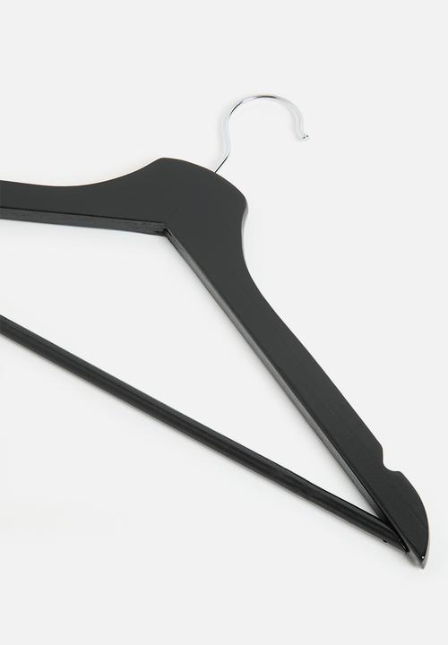 Storage Solutions - Basic wood clothes hanger set of 4 - black