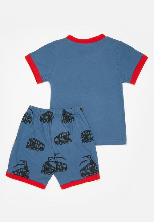 Pop Candy - Contrast pj set-blue & red
