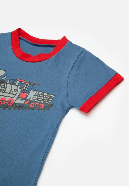 Pop Candy - Contrast pj set-blue & red
