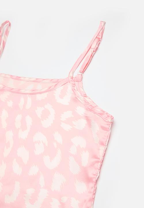 Pop Candy - Cami vest pj set-pink & white