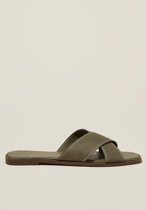 Cotton On - Cloverly crossover slide - khaki nubuck