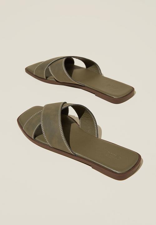 Cotton On - Cloverly crossover slide - khaki nubuck