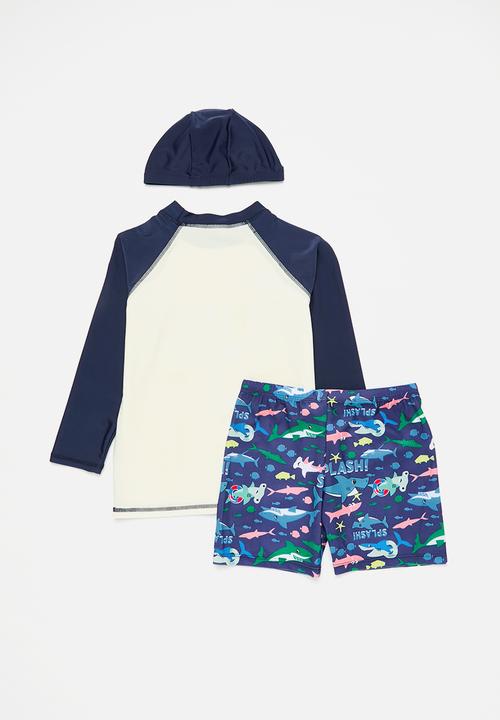 Pop Candy - 3 Piece swimset - blue & white