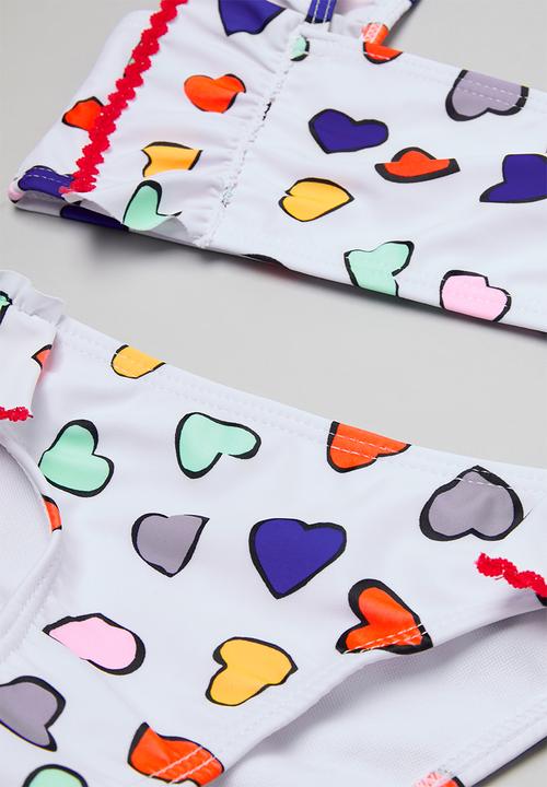 Pop Candy - Heart print bikini set - white