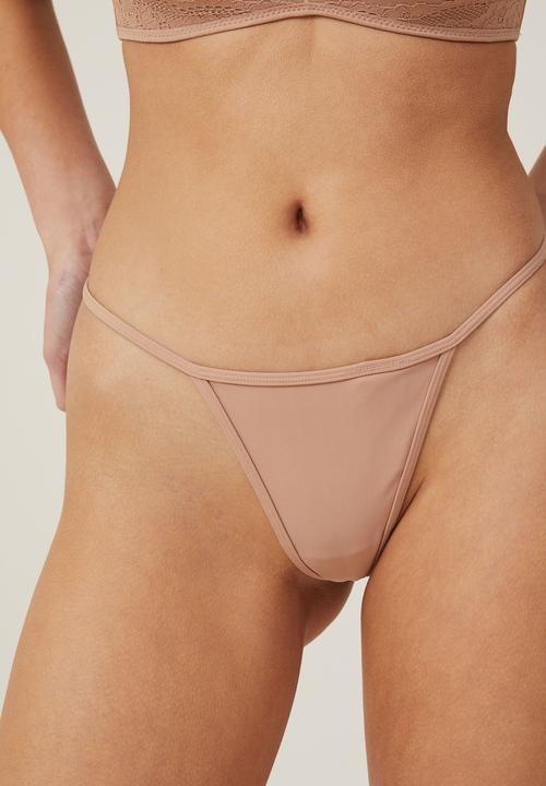 Cotton On - Tiny Invisible Tanga G String - Maple Sugar