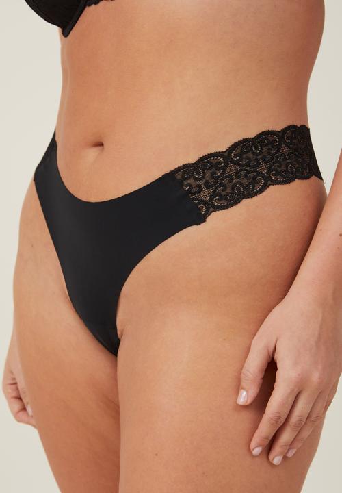 Cotton On - Party Pants Seamless G-String Brief-Black