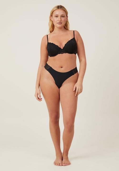 Cotton On - Party Pants Seamless G-String Brief-Black