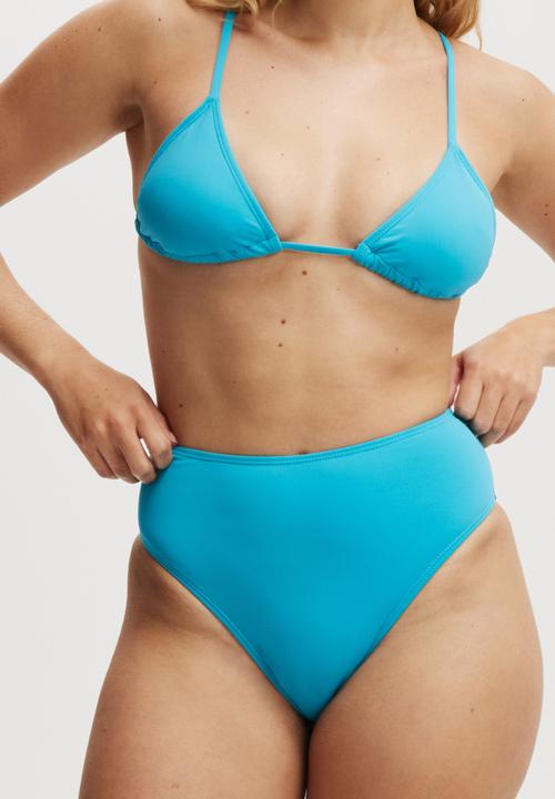 Cotton On - High waisted Cheeky Bikini Bottom - Crystal Sea
