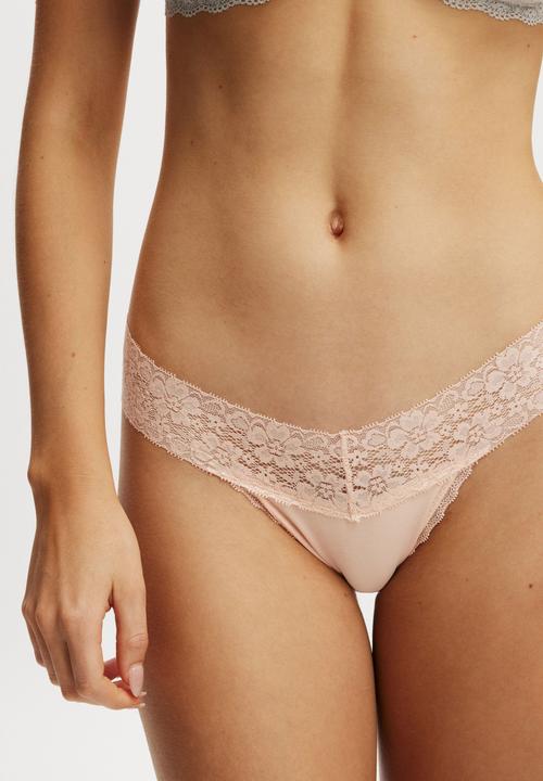 Cotton On - Everyday Lace Comfy G String - Peony Peach