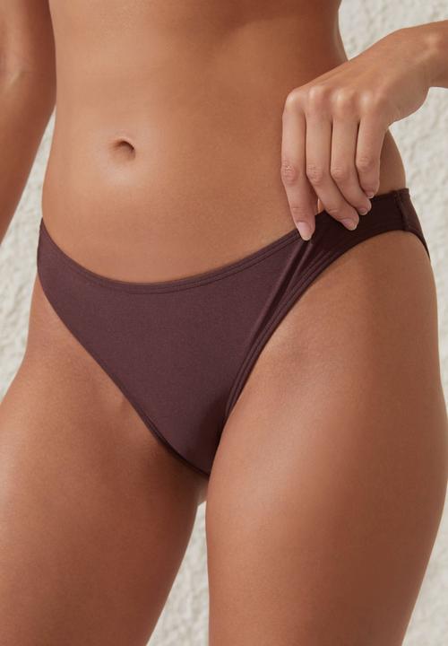 Cotton On - Full Bikini Bottom-Willow Brown Shimmer
