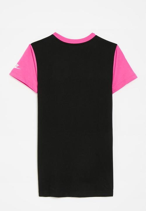 Nike - Nkg boxy short sleeve dress - black & pink 