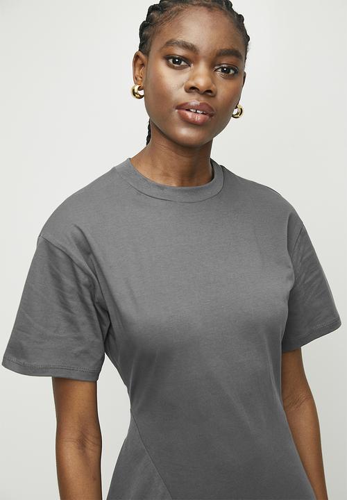 Superbalist - Asym T-shirt Dress - Odessy Grey