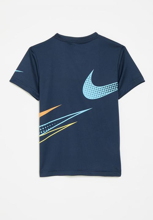 Nike - Nkb swoosh wrap dri fit short sleeve tee - midnight navy