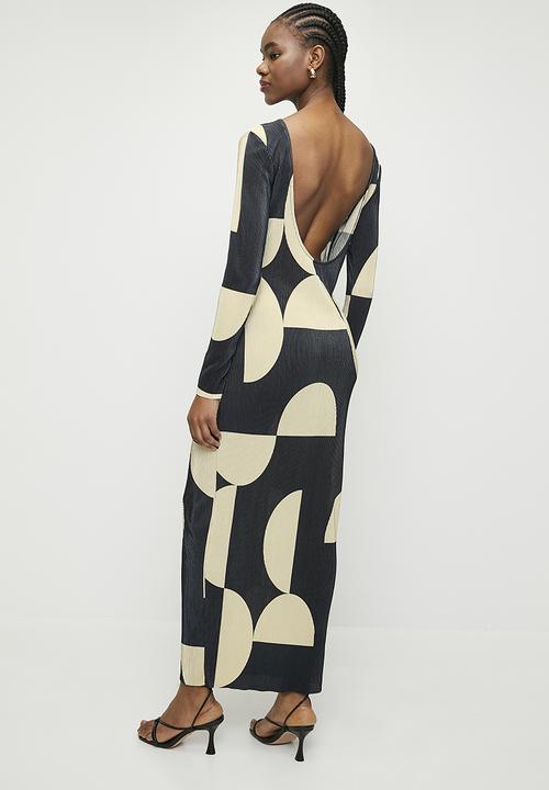 Superbalist - Plisse midi dress - half circle geo