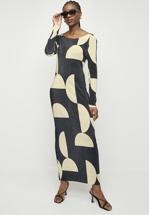 Superbalist - Plisse midi dress - half circle geo
