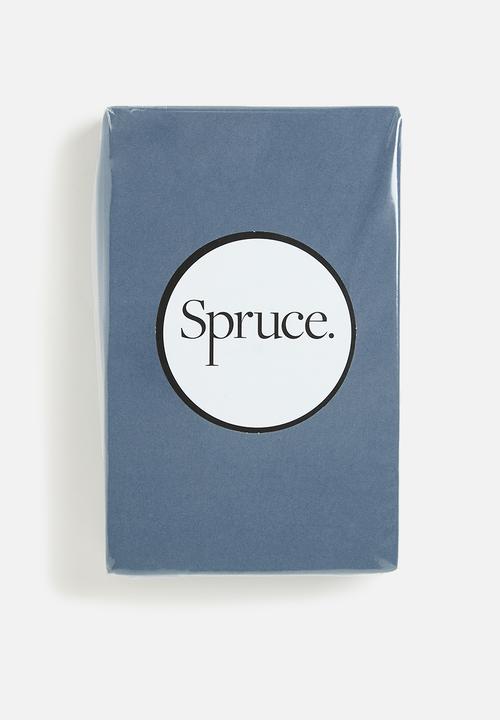 Sixth Floor - Recycled microfibre fitted sheet - steel blue