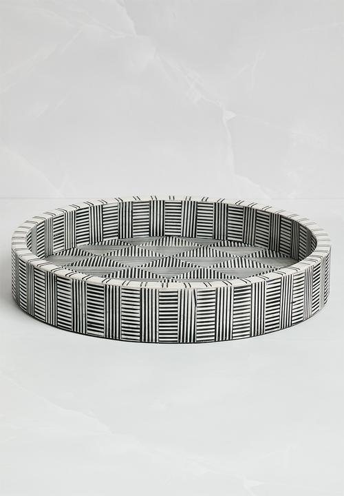 Sixth Floor - Lines Drinks Tray - Black & White