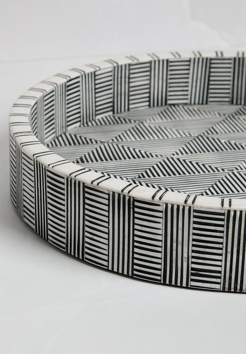 Sixth Floor - Lines Drinks Tray - Black & White