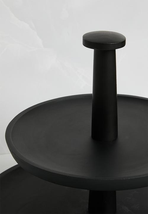 Sixth Floor - Mango Wood 2 Tier Serving Stand - Black