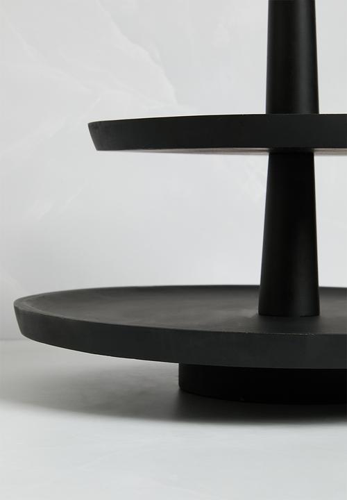 Sixth Floor - Mango Wood 2 Tier Serving Stand - Black