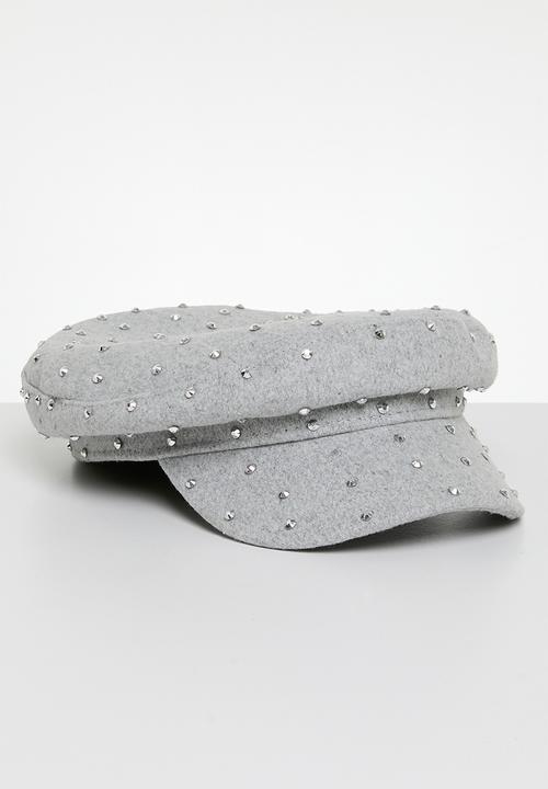 Superbalist - Studded baker boy hat-grey