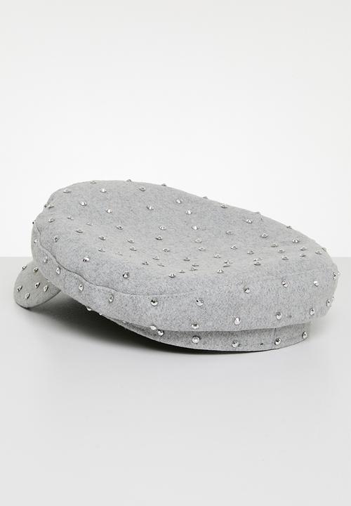 Superbalist - Studded baker boy hat-grey