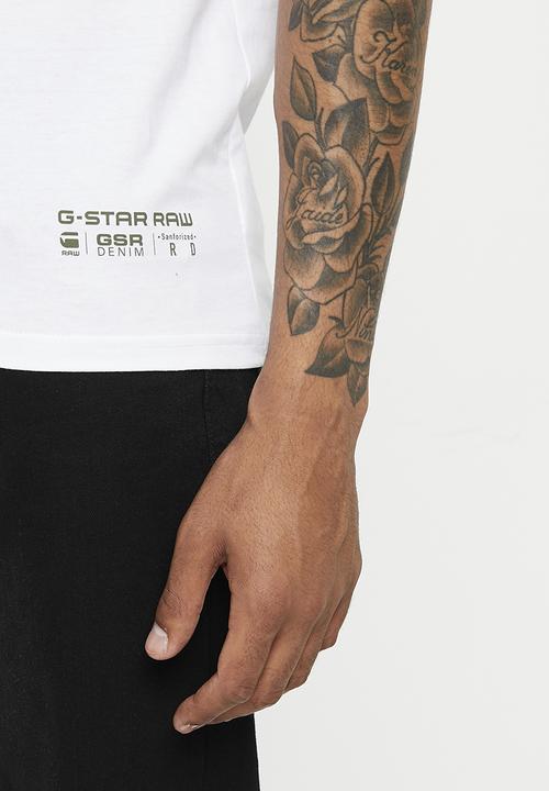 G-STAR - Graphic 12 slim r short sleeve tee - white