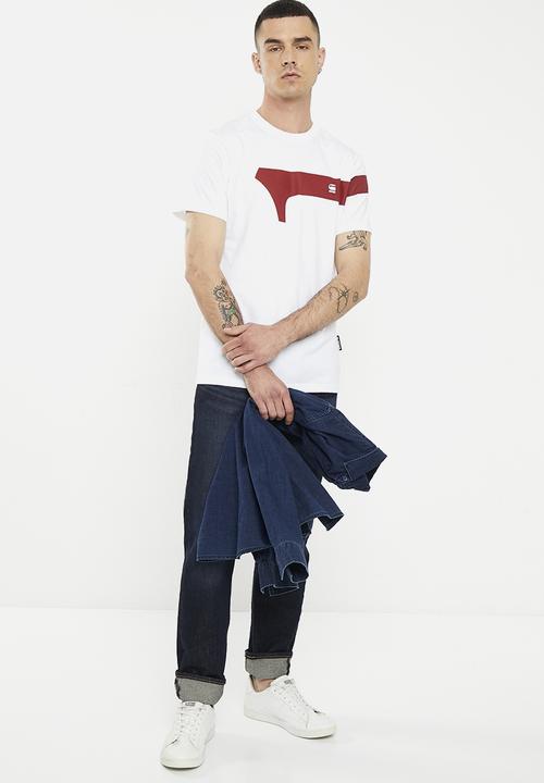 G-STAR - Graphic 13 slim r short sleeve tee - white