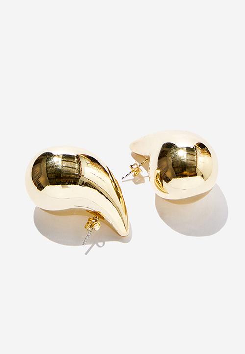 Rubi - Mid Charm Earring - Gold Plated Droplet Stud