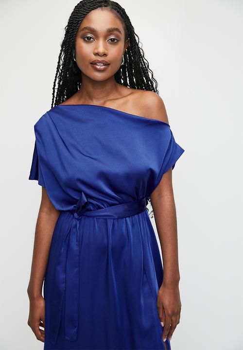 MILLA - Slash neck maxi dress - medieval blue