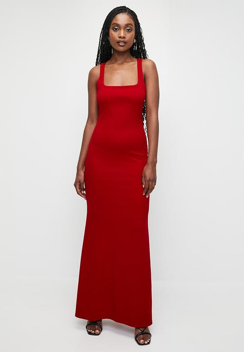 MILLA - Cross over fit & flare maxi dress - tango red 