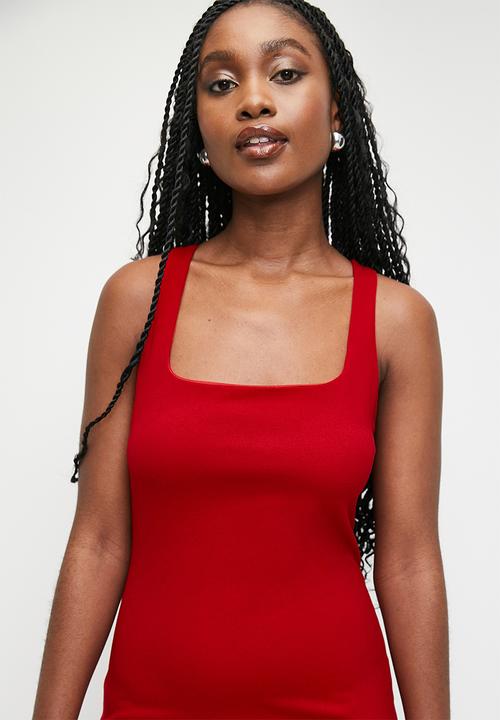 MILLA - Cross over fit & flare maxi dress - tango red 