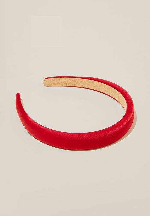 Rubi - Petite Padded Headband - Red Satin