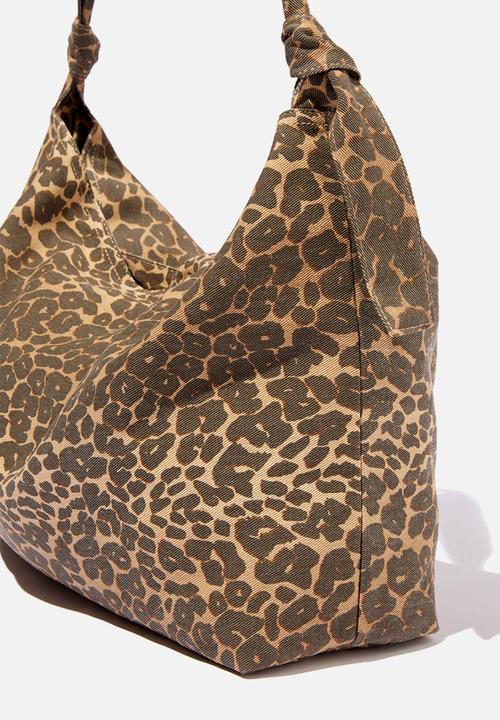 Rubi - Alex Knotted Slouchy Tote - Leopard Canvas