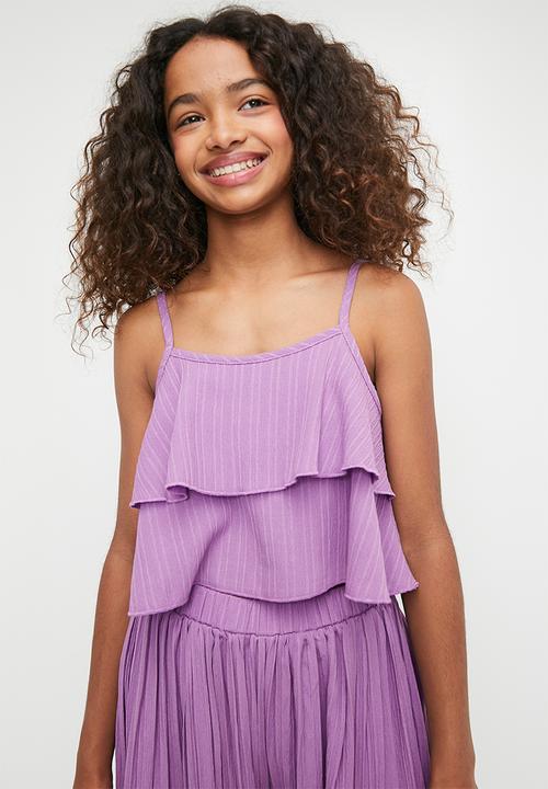 Pop Candy - Cropped cami & pants set - purple