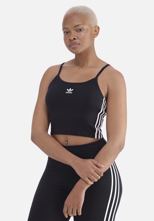 3 s crop top w - black