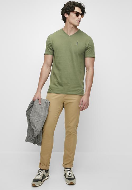 POLO - Mens Short Sleeve V Neck Tee - Fatigue