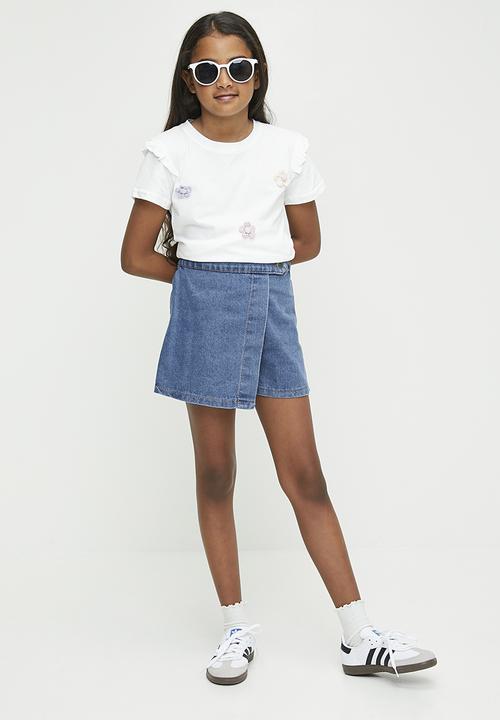 Pop Candy - Denim wrap skort - blue