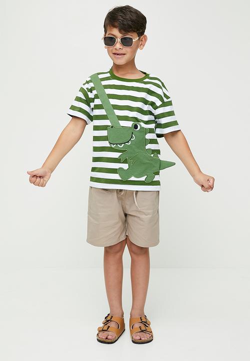 Pop Candy - Striped tee - green & white