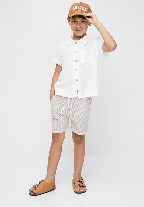 Pop Candy - Shirt and bottom set - beige & white