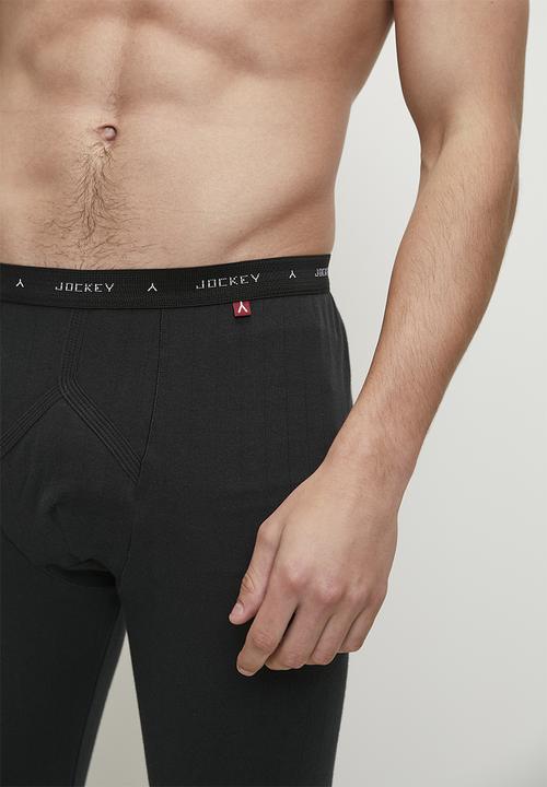 Jockey - 1 Pack drop needle interlock long john - black