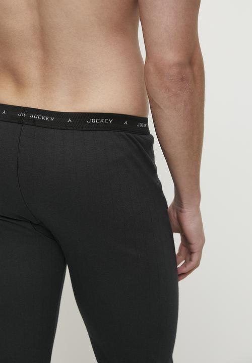 Jockey - 1 Pack drop needle interlock long john - black