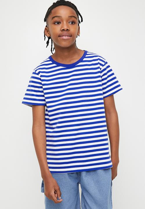 Pop Candy - Printed tee - blue & white