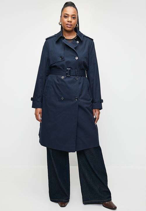 MANGO - Plus Trench Coat Polana - Midnight Navy