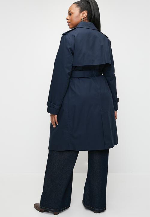 MANGO - Plus Trench Coat Polana - Midnight Navy