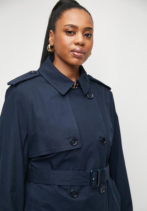 MANGO - Plus Trench Coat Polana - Midnight Navy